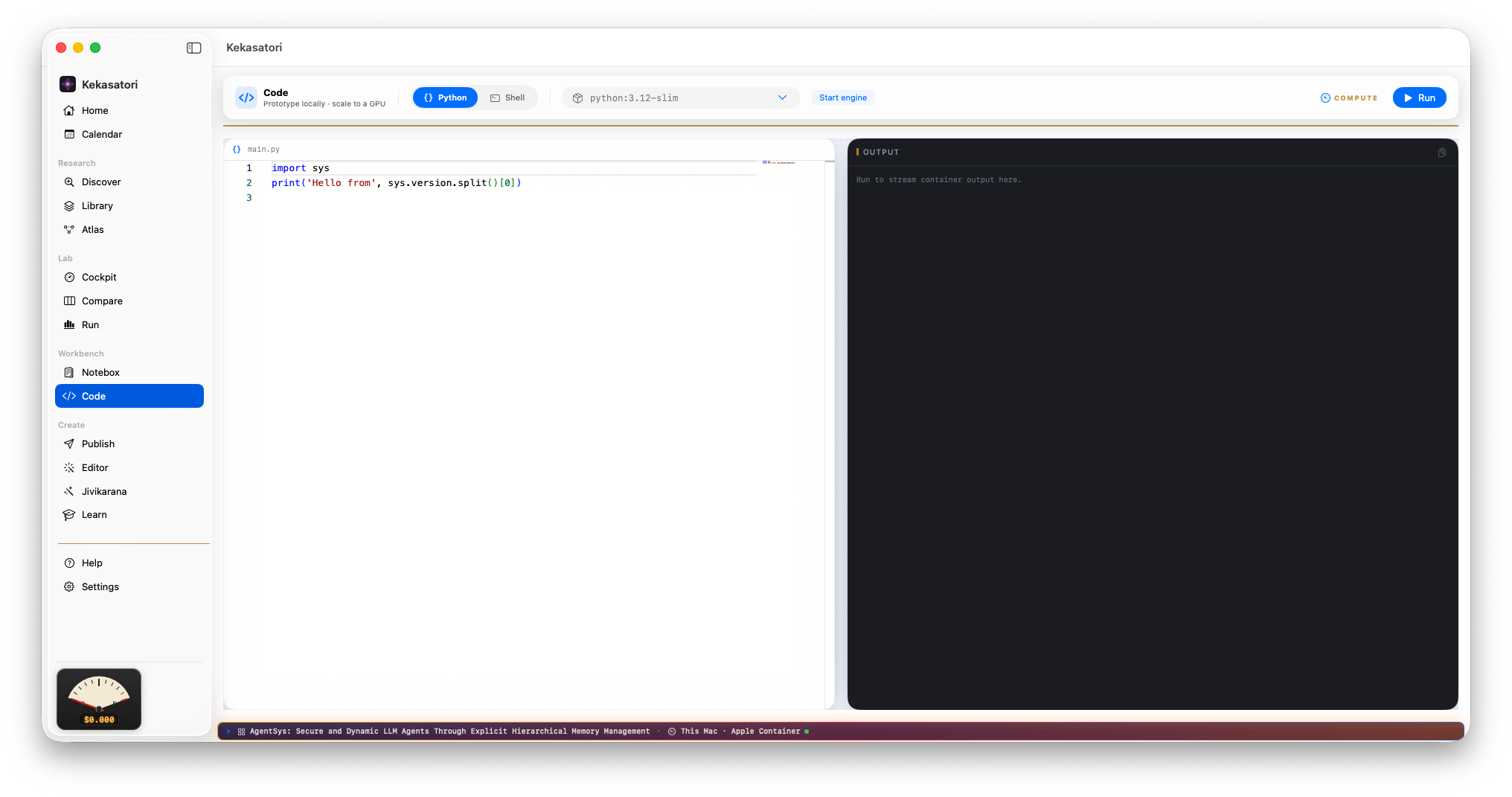Kekasatori · Code editor